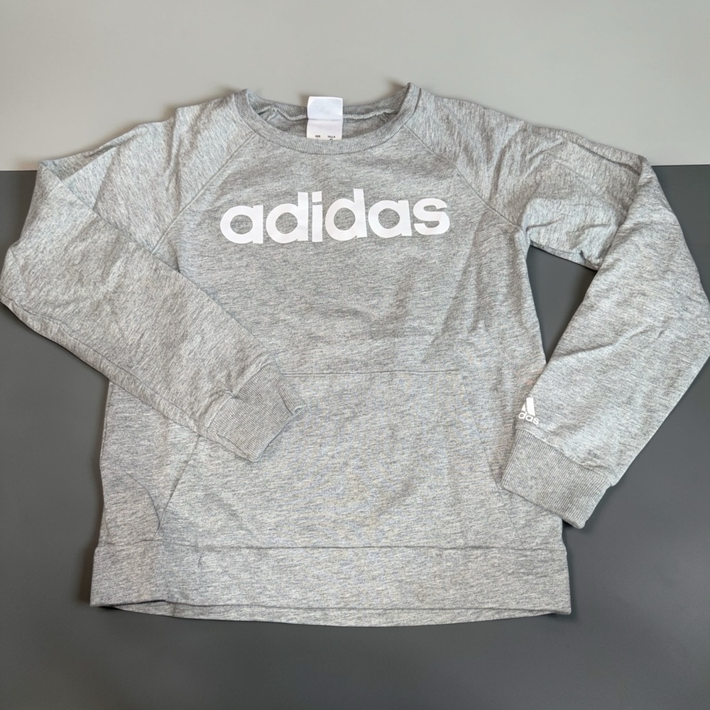 Adidas Gray Sweatshirt Girls (Large 12/14)